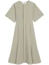 Ami Alexandre Mattiussi Midi Dress With Hidden Tab Green For Women In Neutrals