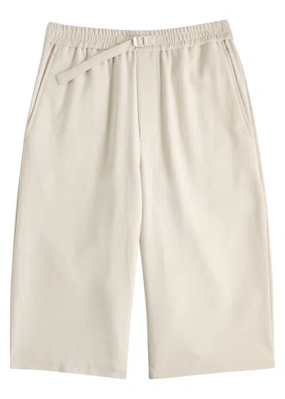 Ami Alexandre Mattiussi Ami Paris Elasticated Cotton Shorts In Off White
