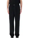 Ami Alexandre Mattiussi Ami Paris Straight Fit Elasticated Trousers In Black