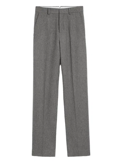 Ami Alexandre Mattiussi Ami Paris Elegant Front Pleat Wool Trousers For Women In Gray