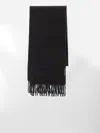 Ami Alexandre Mattiussi Embossed Scarf Featuring Fringed Hems In Black
