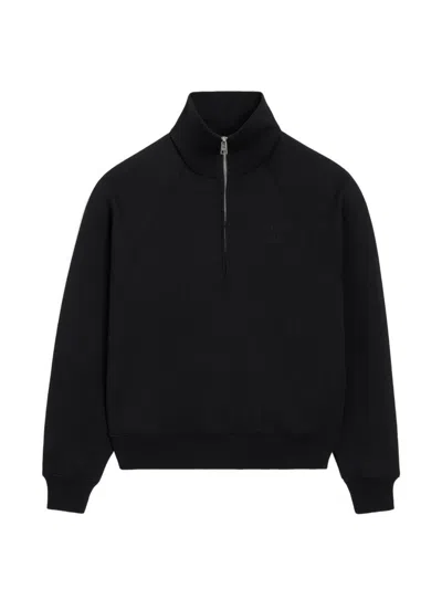 Ami Alexandre Mattiussi Ami Paris Embossed Logo Sweatshirt In Black