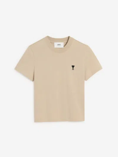 Ami Alexandre Mattiussi Ami Paris Embroidered Coeur T-shirt In Neutral