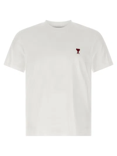 Ami Alexandre Mattiussi Ami Paris Embroidered Logo T-shirt In White