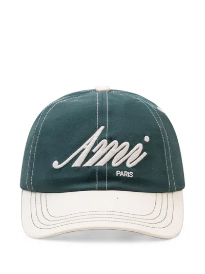 Ami Alexandre Mattiussi Ami Paris Embroidered Mini Cap For Men In Green