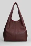 Ami Alexandre Mattiussi Etienne Hobo Bag Tote In Bordeaux Leather In Burgundy