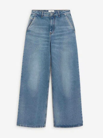 Ami Alexandre Mattiussi Wide Leg Denim Trousers Featuring Pockets In Blue
