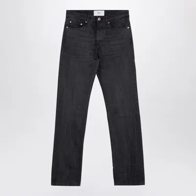 Ami Alexandre Mattiussi Ami Paris Faded Denim Jeans In Black