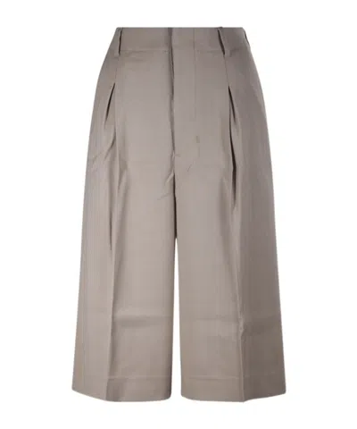 Ami Alexandre Mattiussi Ami Paris Faille High Waisted Knee-length Shorts In Gray