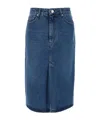 Ami Alexandre Mattiussi Ami Alexandre Matiussi Denim Midi Skirt In Seven In Blue