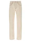 Ami Alexandre Mattiussi Logo Patch Straight-leg Jeans In Beige
