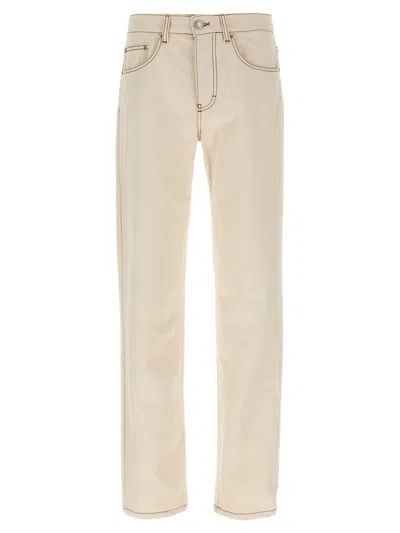 Ami Alexandre Mattiussi Ami Paris Garment-dyed Jeans In Beige