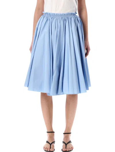 Ami Alexandre Mattiussi Ami Paris Gathered Midi Skirt In Blue
