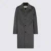 Ami Alexandre Mattiussi Single-breasted Wool Knee-length Coat In Gray