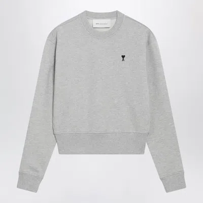 Ami Alexandre Mattiussi Ami Paris Gray Ami De Coeur Crewneck Sweatshirt In Red