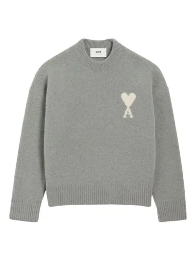 Ami Alexandre Mattiussi Ami Paris Grey Alpaca Wool Sweaters In Multi