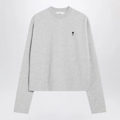 AMI ALEXANDRE MATTIUSSI AMI PARIS GREY AMI DE COEUR SWEATSHIRT