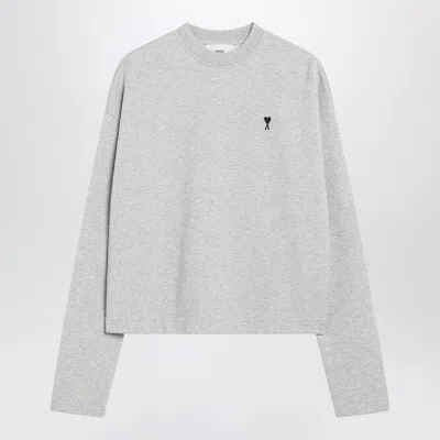 Ami Alexandre Mattiussi Ami Paris Grey Ami De Coeur Sweatshirt Women In Gray