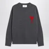Ami Alexandre Mattiussi Ami Paris Grey Ami De Coeur Wool Sweater Women In Gray