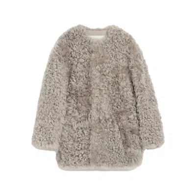Ami Alexandre Mattiussi Ami Paris Grey Coats Women In Neutral