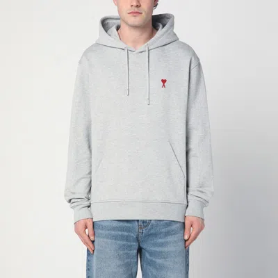 Ami Alexandre Mattiussi Grey Organic Cotton Ami De Coeur Sweatshirt In Light Blue