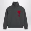 Ami Alexandre Mattiussi Ami Paris Grey Turtleneck Sweater Ami De Coeur In Green