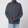 Ami Alexandre Mattiussi Grey Turtleneck Sweater Ami De Coeur In Gray