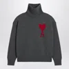 Ami Alexandre Mattiussi Ami Paris Grey Turtleneck Sweater Ami De Coeur In Gray