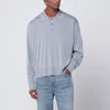 Ami Alexandre Mattiussi Grey Wool And Silk Polo Ami De Coeur In Gray