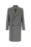 Ami Alexandre Mattiussi Double-breasted Herringbone Virgin Wool-blend Coat In Gray