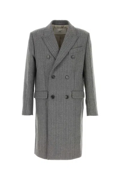 Ami Alexandre Mattiussi Ami Paris Grey Wool Blend Coat In Gray