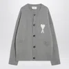 Ami Alexandre Mattiussi Ami Paris Grey Wool Cardigan Ami De Coeur Men In Gray