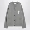 Ami Alexandre Mattiussi Ami Paris Grey Wool Cardigan Ami De Coeur Men In Gray