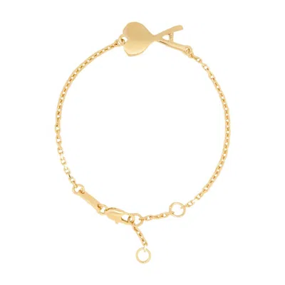 Ami Alexandre Mattiussi Ami Paris Hammered Bracelet In Gold