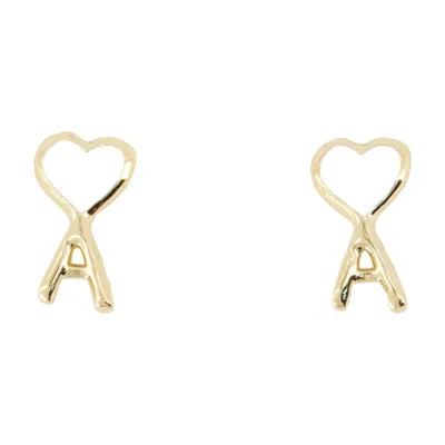 Ami Alexandre Mattiussi Ami Paris Hammered Gold Earrings