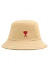 Ami Alexandre Mattiussi Ami Paris Ami De Coeur Embroidery Bucket Hat In Beige