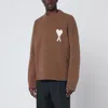 Ami Alexandre Mattiussi Hazelnut Ami De Coeur Sweater In Brown