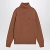 Ami Alexandre Mattiussi Ami Paris Hazelnut Ami De Coeur Turtleneck Sweater In Brown