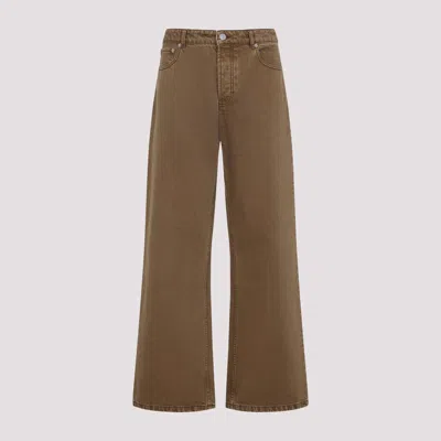 Ami Alexandre Mattiussi Ami Paris Hazelnut Brown Cotton Large Fit Jeans In Multi