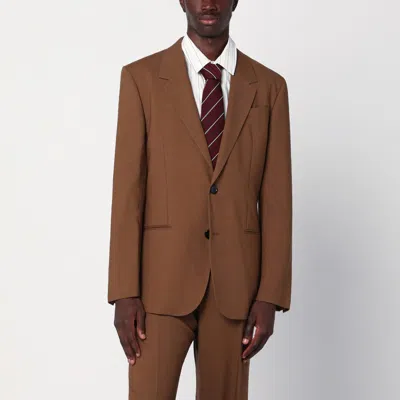 Ami Alexandre Mattiussi Hazelnut Single-breasted Wool Jacket In Brown