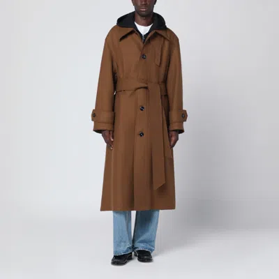 Ami Alexandre Mattiussi Hazelnut Wool Coat In Brown