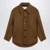 Ami Alexandre Mattiussi Wool Shirt Featuring Chest Pocket And Long Sleeves In Brown