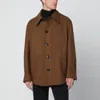Ami Alexandre Mattiussi Wool Shirt Featuring Chest Pocket And Long Sleeves In Brown