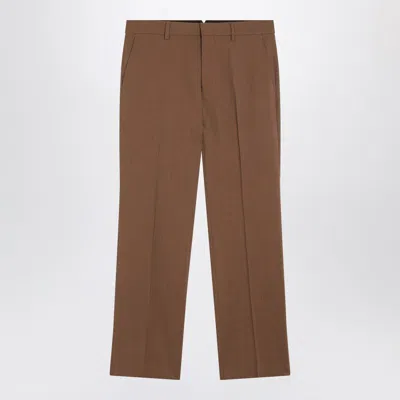 AMI ALEXANDRE MATTIUSSI AMI PARIS  HAZELNUT WOOL TROUSERS