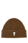 Ami Alexandre Mattiussi Ami Brown Stretch Alpaca Blend Beanie In Brown