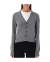 Ami Alexandre Mattiussi Ami Paris Heart Embroidered Button-up Cardigan In Gray