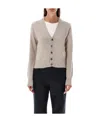 Ami Alexandre Mattiussi Ami Paris Heart Embroidered Button-up Cardigan In Nude