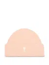 Ami Alexandre Mattiussi Ami Paris Heart Logo Beanie In Pink