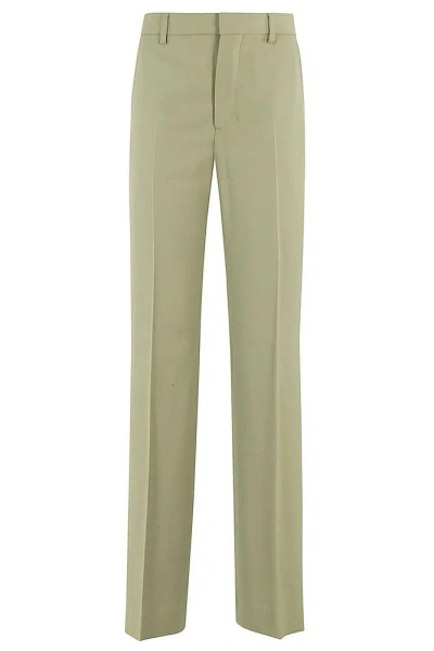Ami Alexandre Mattiussi Ami Flare Leg Pants With High Waist And Tailored Finish In Green