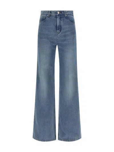 Ami Alexandre Mattiussi Ami Paris High Waist Denim Jeans With 5 Pockets And Zip Fastening In Denim Blue